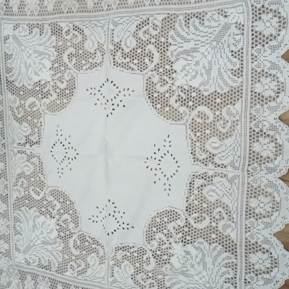 Handmade White Crochet Tablecloth